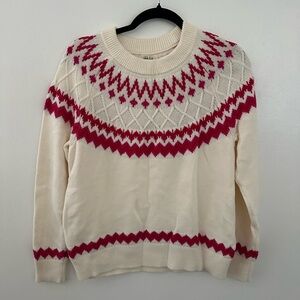 Style & Co fair isle sweater pink and cream